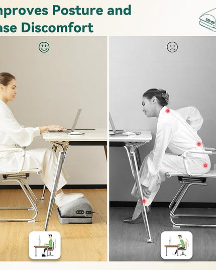 Snailax Heated Foot Rest Under Desk at Work, Ergonomic Footrest with Vibrating Massage and Adjustable Height, Foot Warmer, 3 Vibration Modes & 2 Heating Levels,Memory Foam,Office Home Gaming