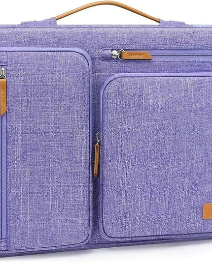 MOSISO 360 Protective Laptop Case 13.3 inch, 13-13.3 inch Laptop Sleeve Compatible with MacBook Air/Pro 13 / Pro 14,HP Dell Acer ASUS,Side Open Carrying Case with 4 Zipper Pockets&Handle, Purple