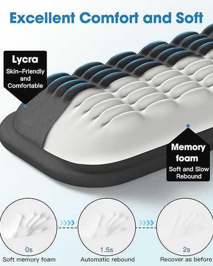 MEKASS Ergonomic Wrist Rest for Keyboard and Mouse, Soft Memory Foam Keyboard Wrist Rest Set with Non-Slip Silicone Base, Easy Typing, Pain Relief, Comfort for Office, Work, Gaming (Classic Black)