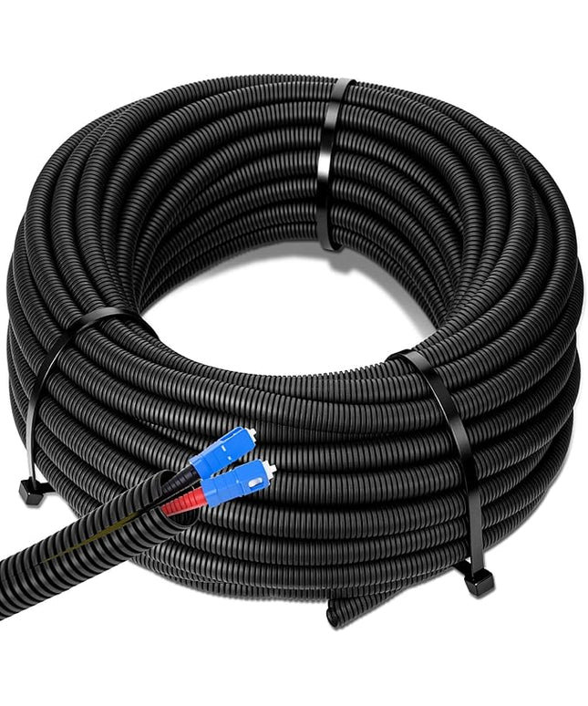 Sasylvia 3/8" x 150 ft Split Wire Loom Tubing Automotive Wire Loom Assortment Split Cable Sleeves Bulk Flexible Electrical Conduit Protective Kit