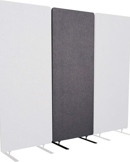 Stand Up Desk Store ReFocus Freestanding Noise Reducing Acoustic Room Wall Divider Office Partition (Ash Grey, 23.6" x 66", Zippered Extension Panel)