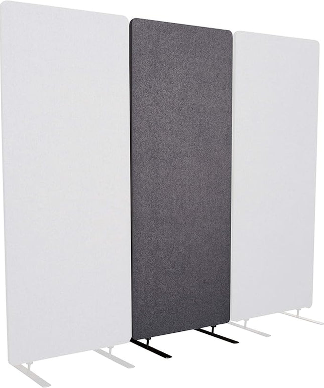 Stand Up Desk Store ReFocus Freestanding Noise Reducing Acoustic Room Wall Divider Office Partition (Ash Grey, 23.6" x 66", Zippered Extension Panel)