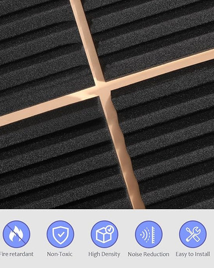 80 Pack Acoustic Foam Panels,1"X 12" X 12"Sound Proof Foam Panels,High Density Sound Absorbing Panels,Soundproof Wedges Panels for Studio Recording & Office & Home