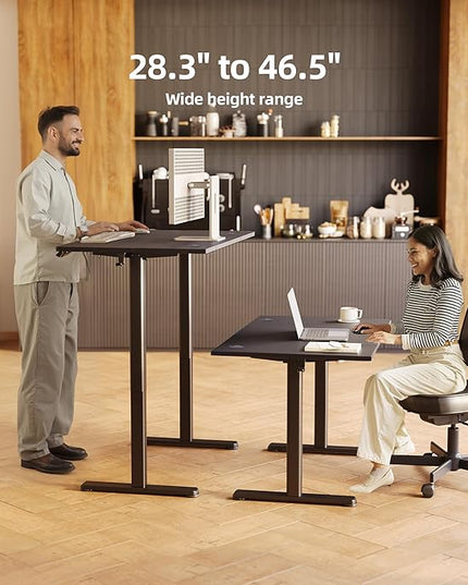 INNOVAR Electric Standing Desk, Adjustable Height Stand up Desks, 40 x 24 Inches Sit Stand up Desk for Home Office Computing, 3-Preset Memory Height Ergonomic Rising Desks, Black