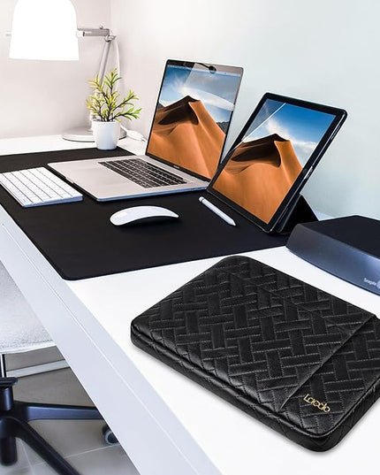 Lacdo Laptop Sleeve Case for 16 inch New MacBook Pro M4/M3/M2/M1 Pro/Max A3403 A3186 A2991 A2780 A2485 2024-2019 | 15" Surface Laptop 7th Copilot+PC/Surface Laptops 6 5 4 Computer Bag, Elegant Black