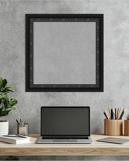 Amanti Art Black Framed Magnetic Board 20x20 Small Vision Board for use with Magnets, 100% Metal Sheet to Display Items as Office Decor or for Home Organization in mudroom, Kitchen or Kids Room
