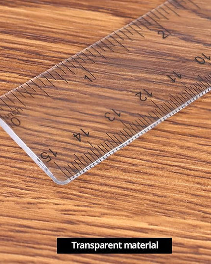 QWORK 6 Inch Rulers Bulk Clear Plastic Flexible Rulers with Inches and Centimeters, 100 Pcs Anti-Break Small Straight Ruler, School Office Supplies