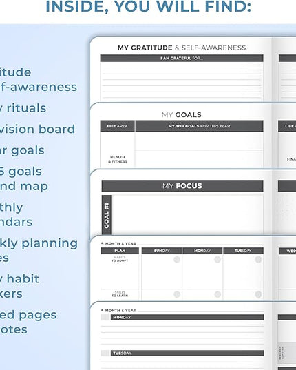 Clever Fox Planner Large – Undated Weekly & Monthly Planner for Productivity, Time Management & Goals – Organizer Journal – 7x10” (Periwinkle)