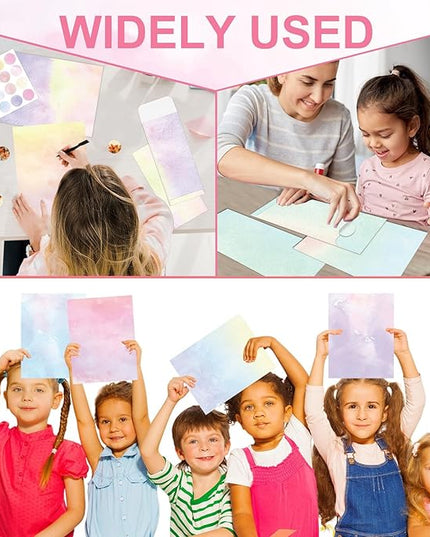 EggSun 250Pcs Watercolor Stationery Paper and Envelope Set with 100 Letterhead Papers and 50 Envelopes, 10 Design for Letter Writing Invitations Computer Holidays Party Notes, 8.5x11 Inch-Aesthetic