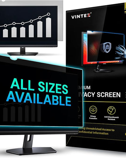 VINTEZ 30 Inch 16:10 Privacy Screen for Computer Monitor and Laptop - Anti Glare Protector Film Blue Light Filter Eye Protection - Computer Screen Privacy Shield, [1 Pack]