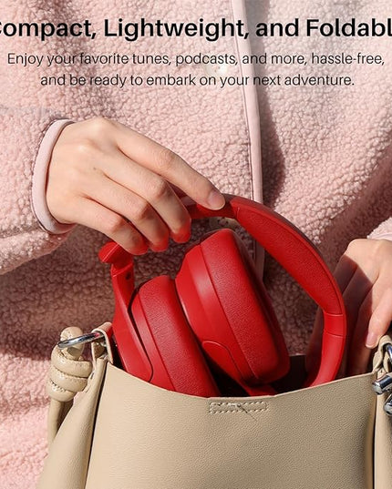 TOZO HT2 Hybrid Active Noise Cancelling Headphones, Wireless Over Ear Bluetooth Headset, 60H Playtime, Hi-Res Audio Custom EQ via App Deep Bass Comfort Fit Ear Cups, for Home Office Travel