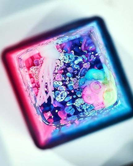 Jellyfish Artisan Keycap Neon Pink Coral Ocean R1 SA Profile Custom Sea Creature Keycaps 1U ESC Handmade Gaming Sea Resin Key Cap Cherry MX Switch Compatible Mechanical Keyboard Jellyfish Lover Gift