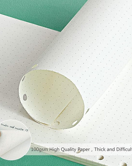 135 Sheets Planner Refill Paper, 210x142mm, Dotted Inserts Paper A5 6 Holes Binder Grid Notepaper for Filofax Bullet Journals Diary