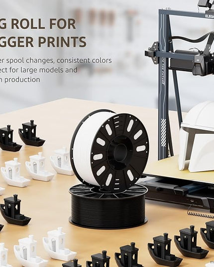 ELEGOO Rapid PETG Filament 1.75mm White 3KG, High Speed 600mm/s 3D Printer Filament High Dimensional Accuracy, 3kg Large Spool(6.6lbs) for Most FDM 3D Printers