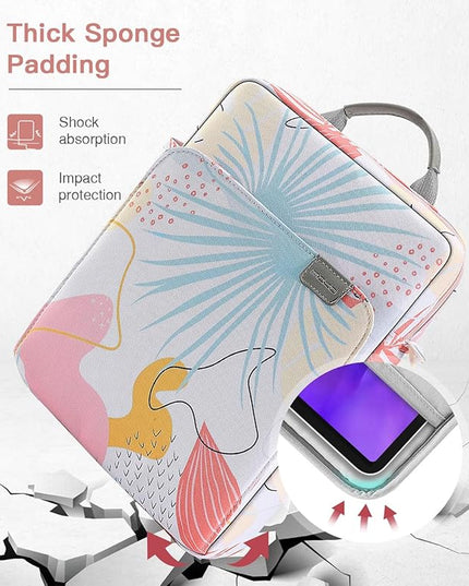MoKo 9-11 Inch Tablet Sleeve Bag Handle Carrying Case with Shoulder Strap Fits 11inch iPad Air M3, iPad A16 2025, iPadPro M4/Air M2 5/4th 10.9, Tab S8/S9 11, Tropical Leaf