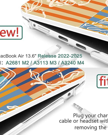 DONGKE for M4 MacBook Air 13.6 Inch Case 2025 2024 2023 2022 Model A3240 A3113 A2681 M3 M2 Chip, Plastic Hard Shell Case Cover with Touch ID for MacBook Air 13 Inch M4 - Italy Mood