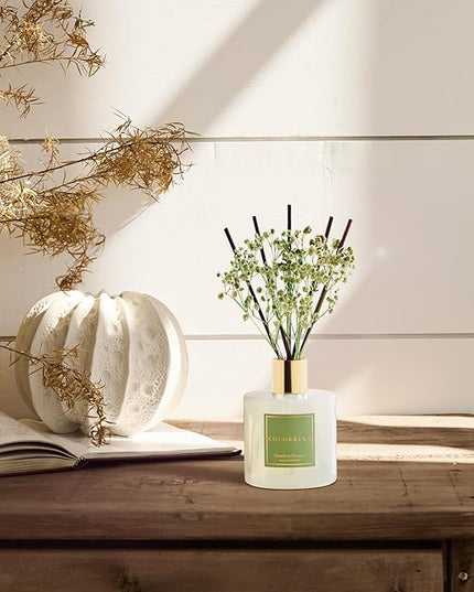 Cocorrína Reed Diffuser - Bamboo Stream Scented Diffuser with 8 Sticks Home Fragrance Reed Diffuser for Bathroom Shelf Decor