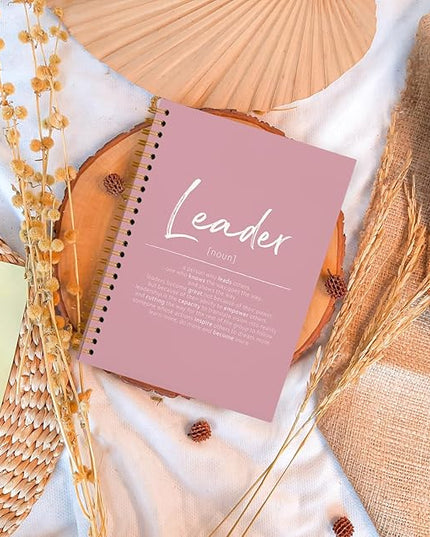 OXW Pink Meeting Notebooks for Work, Leadership Gifts Office Work Notebook Journal for Writing Note Taking, Thank You Appreciation Gifts for Women Men Leader Mentor Boss Manager Principal, 5.5"x8.3"