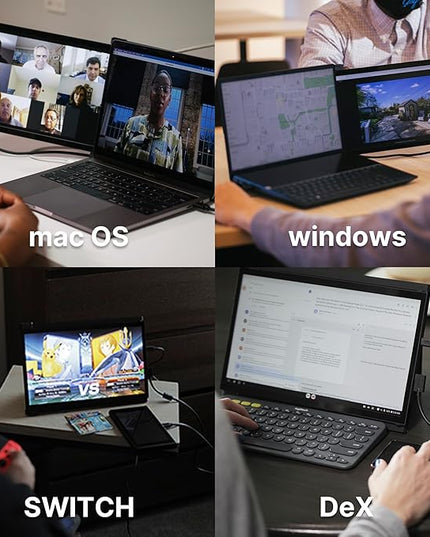 Portable Monitor for Laptops, New Mobile Pixels Duex Plus DS 13.3" Full HD IPS Dual Laptop Monitor, USB C/HDMI Plug and Play Laptop Screen Extender,Windows/Mac/Android/Switch Compatible