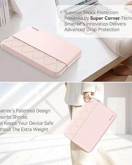 Smatree Laptop Sleeve for 14 inch HP Fortis 14 G11/G10 Chromebook, for HP mt22 Mobile Thin Client, Protective Laptop Bag with Accessory Pocket, YKK Zipper, Patented Shockproof Design, Pink (E424P)