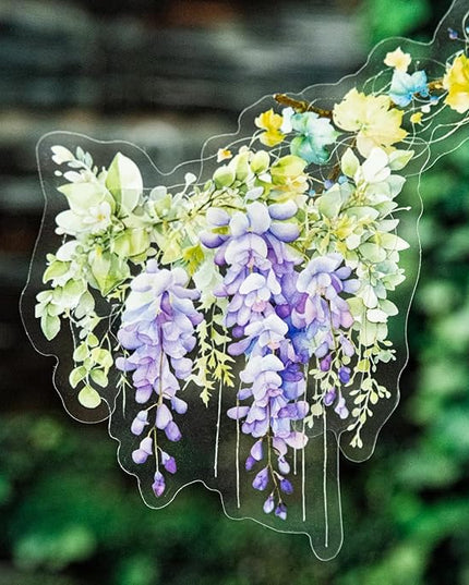 AuriicLeaf Floral Vine PET Stickers, 120 Pcs Large Botanical Ephemera for Scrapbooking, Journaling, DIY Crafting, and Art Supplies