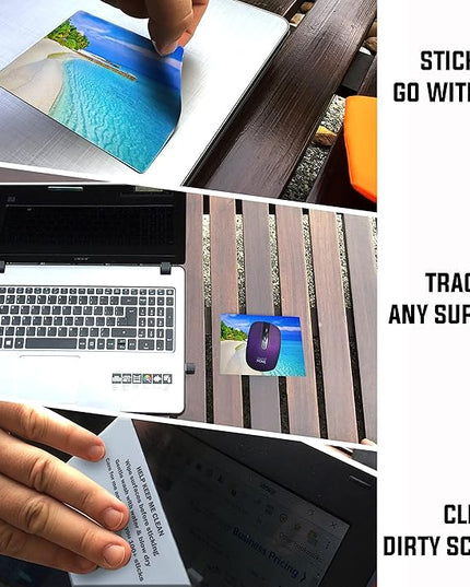 Adhesive Mouse Pad - Peel and Sticks to Any Surface - Travel Mouse Pad, Sticky for Any Surface - Excellent Tracking - Beach Soft Sand