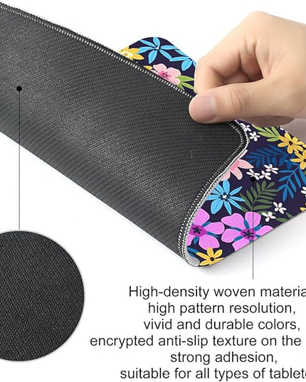Flower Square Mouse Pad,Non-Slip Rubber Base Mouse Pad,Home Office Decoration Desktop Accessory,Laptop Mouse Pad for Office Laptops,9.4x7.8x0.12inch 4