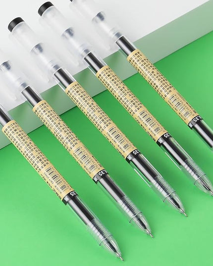 RIANCY Black Gel Ink Pens, 0.35mm Extra Fine Point Tip Smooth Writing Rollerball Pens, Japanese Style No Smudge Ballpoint Pen, Quick Drying for Journaling Office School Stationery Supplies 24pcs