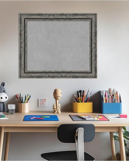 Amanti Art Black Framed Magnetic Board 20x24 Small Vision Board for use with Magnets, 100% Metal Sheet to Display Items as Office Decor or for Home Organization in mudroom, Kitchen or Kids Room