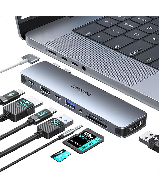 USB C Hub Adapter for MacBook Pro Air 2022 2021 2020 2019 Docking Station for MacBook M1 M2 USB C to HDMI Mac Accessories Multiport Dongle with 4K HDMI USB 3.0 SD TF Thunderbolt 3 USB-C Port Type C
