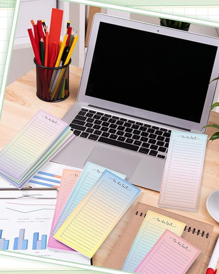 Censen 10 Pack 500 Sheets To Do List Notes Daily Checklist Notepads with 50 Sheets Each Undated Color Memo Pad Block Shopping List Pad Weekly Plan Notepad Organizer Planners(Vivid Color,Lined)