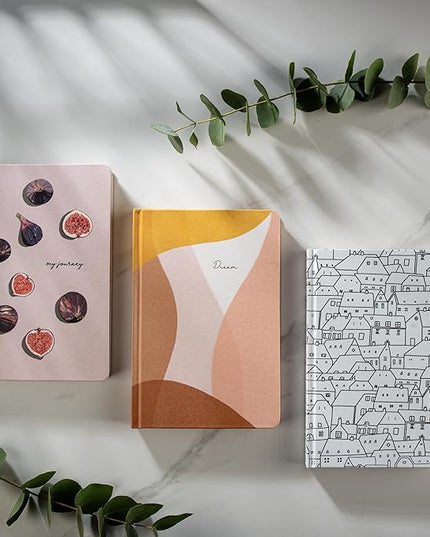 DIVERSEBEE Hardcover Lined Journal Notebook, Medium A5 (5.8 x 8.3 inches), 192 Pages, Thick Paper, Aesthetic Journals for Writing, Office School Bible Journaling Supplies (City on a Hill)