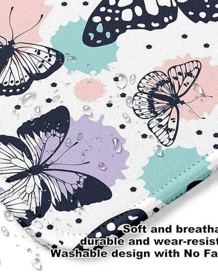 Butterfly Square Mouse Pad,Non-Slip Rubber Base Mouse Pad,Home Office Decoration Desktop Accessory,Laptop Mouse Pad for Office Laptops,9.4x7.8x0.12in