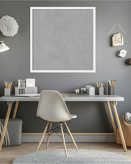 Amanti Art White Framed Magnetic Board 25x25 Medium Vision Board for use with Magnets, 100% Metal Sheet to Display Items as Office Decor or for Home Organization in mudroom, Kitchen or Kids Room