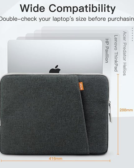 JETech Laptop Sleeve for 16-Inch MacBook Pro (M4 / M3 / M2 / M1, 2019-2024), Waterproof Bag Case with Pocket, Compatible with 16 Inch Notebook (Dark Grey)