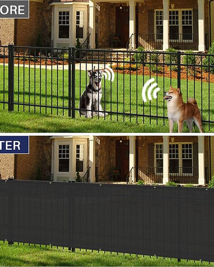 Windscreen4less Privacy Fence Screen Heavy Duty Windscreen Fencing Mesh Fabric Shade Net Cover with Brass Grommtes for Outdoor Wall Garden Yard Pool Deck, 6'x203' Black
