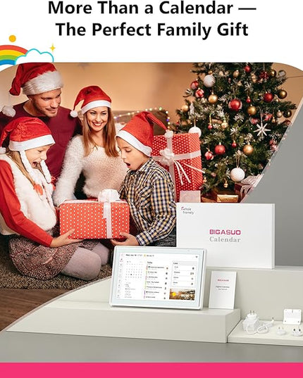 21.5 Inch Digital Calendar, Full HD Touchscreen Smart Planner for Family Schedules - Wall Mount, Great for Seamless Daily Planning & Household Organization, with LED Reminder Light