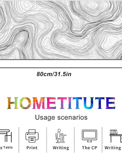 Mouse Pad Gaming Mousepad 31.5 x 11.8 Inch Large Keyboard Desktop Mat Diatomite XL Mouse Pad for Home and Office Desk Accessories with Abstract Line Contour Artwork