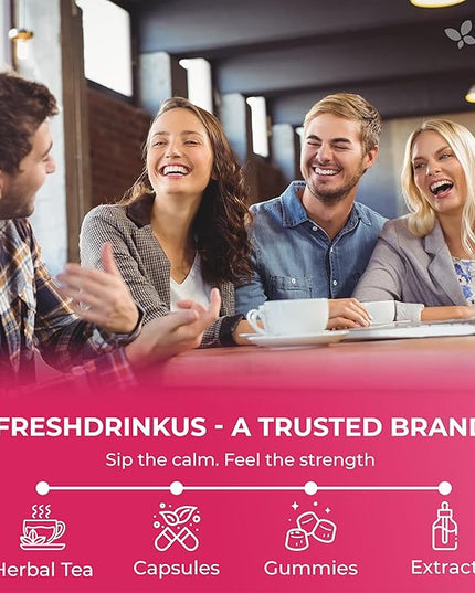 FreshDrinkUS, MenopauseSlim 40 Tea Bags – Herbal Blend with Rooibos, Dandelion Root, Matcha, Licorice, Cardamom & Black Cohosh – Smooth, Earthy Flavor – Premium Quality, Naturally Caffeine-Free Tea