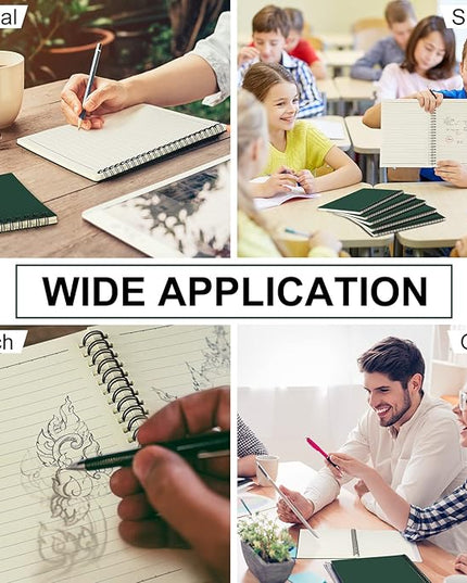 Yahenda Spiral Notebook Bulk A5 Journal Lined 8.3'' x 5.5'' Writing Composition Paper Small Notepad Subject Notebook for Students Office Business Back to School Supplies(Deep Green,18 Pcs)