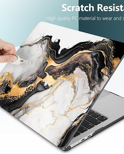 DONGKE for M4 MacBook Air 13.6 Inch Case 2025 2024 2023 2022 Model A3240 A3113 A2681 M3 M2 Chip, Plastic Hard Shell Case Cover with Touch ID for MacBook Air 13 Inch M4 - Abstract Marble