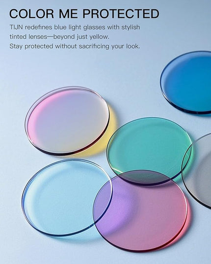 TIJN Olisa Blue Light Blocking Glasses for Women Men,Oval Glasses Frame Bluelight Glasses for Gaming/Computer/Screen