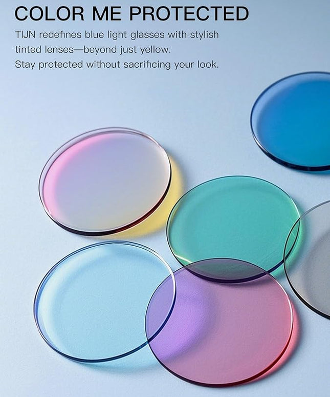 TIJN Olisa Blue Light Blocking Glasses for Women Men,Oval Glasses Frame Bluelight Glasses for Gaming/Computer/Screen