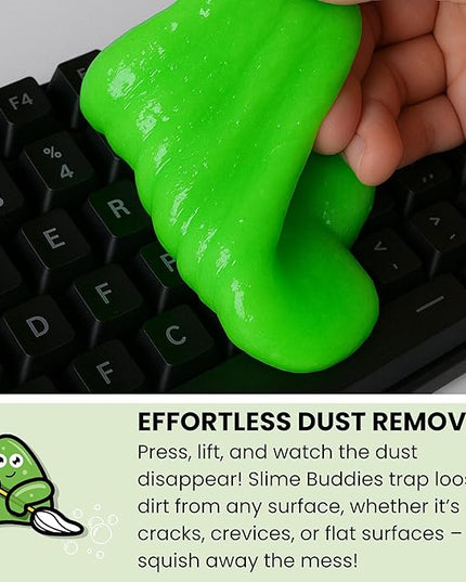 Slime Buddies Car Cleaning Gel Putty - 12 Pack Apple Scented Interior Detailing Tool for Cup Holder, Air Vent & Keyboard - Reusable Auto Detailing Accessories - Dust Remover Goop - Gifts for Men Women