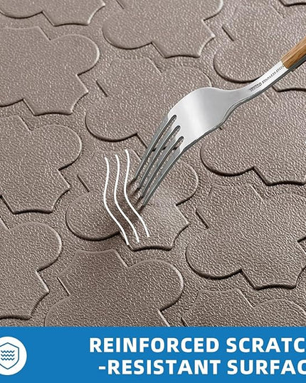 Kitchen Mats for Floor 2 Piece - Anti Fatigue Mats for Kitchen Floor - Non Slip Cushioned Rugs for Standing, Office, Sink, Laundry, Khaki