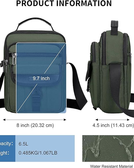WITZMAN Crossbody Bags for Men Travel Shoulder Bag Lightweight Man Purse Small Casual Messenger Bag for Work Traveling