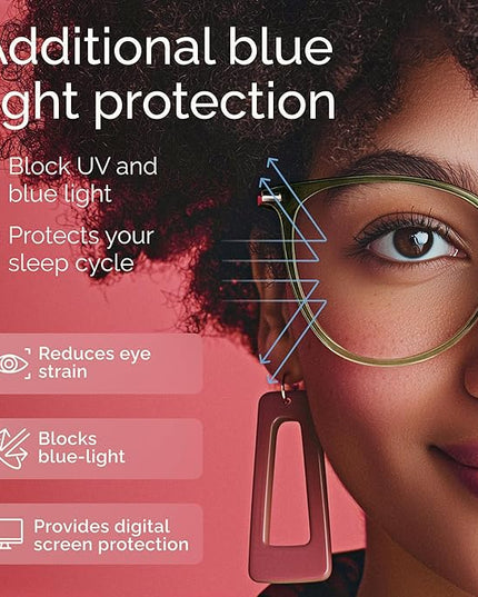 Gaoye Blue Light Blocking Glasses - Trending Round TR90 Frames, Metal Arms, UV400 Protection - Matching Soft Case