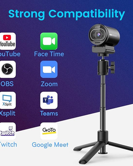 EMEET S600 4K Webcam for Streaming - Sony 1/2.55'' Sensor, PDAF Autofocus, 1080P@60FPS, 2 Noise Reduction Mics, Built-in Privacy Cover, 73° FOV, Streaming Camera for Live Commerce/Gaming/Beauty