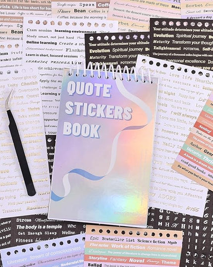3000+ Pcs Word Stickers for Journaling, 50 Sheets Gold Foil Art Scrapbook Quote Stickers for Junk Journal, Scrapbooking Supplies Small Talk DIY Decorative Gift for Women Teen Girls