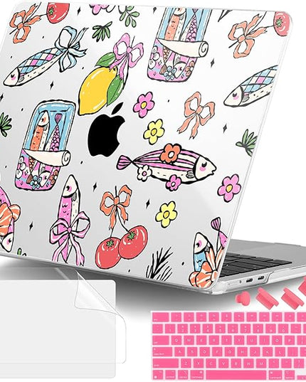 DONGKE for M4 MacBook Air 13.6 Inch Case 2025 2024 2023 2022 Model A3240 A3113 A2681 M3 M2 Chip, Plastic Hard Shell Case Cover with Touch ID for MacBook Air 13 Inch M4 - Sardine